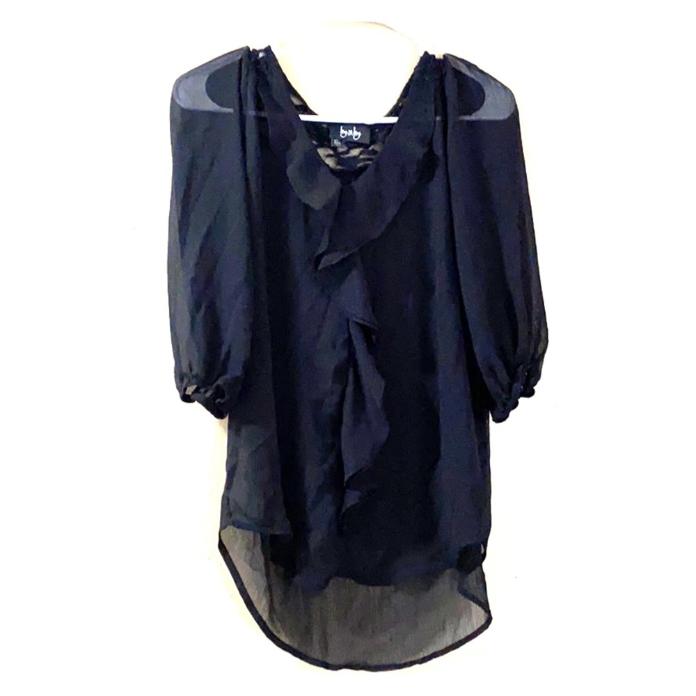 Black sheer blouse